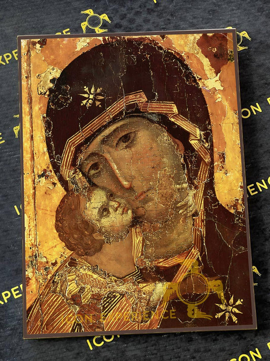 Iconografía bizantina de Nuestra Señora de Vladimir, regalo de arte cristiano