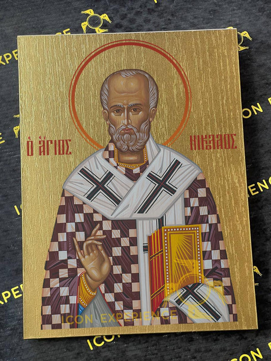 San Nicolás, Icono impreso sobre madera