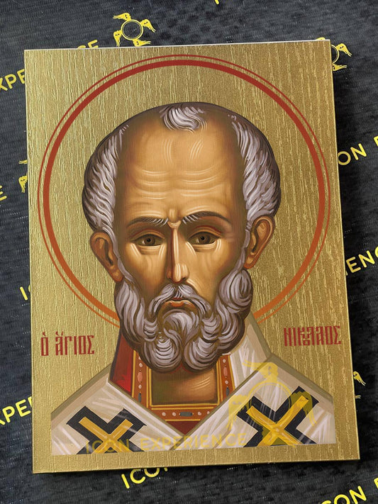 San Nicolás, Icono impreso sobre madera