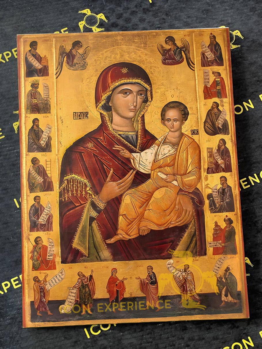 Holy Virgin Mary with Prophets Byzantine Icononography Christian Art Gift