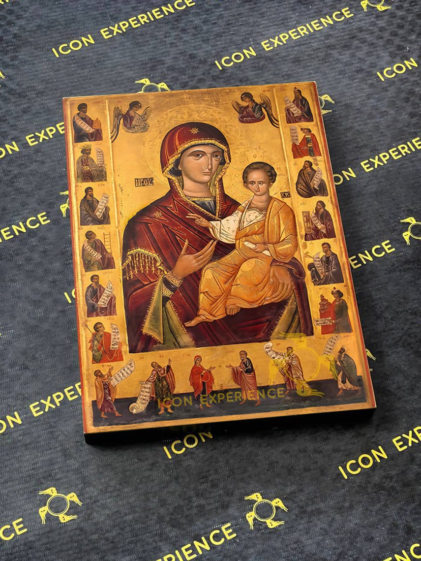 Holy Virgin Mary with Prophets Byzantine Icononography Christian Art Gift