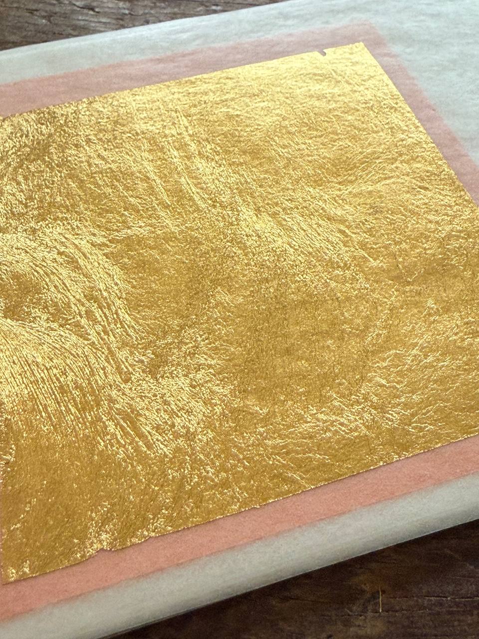 Gold Leaf Transfer Sheets - 23.75 Carat - 8x8cm - 25 sheets