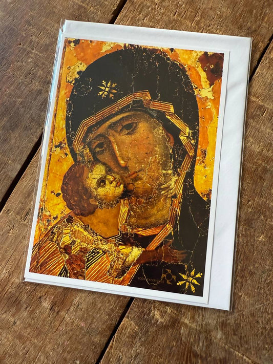 Our Lady of Vladimir, Christian Greeting Cards with Envelope No SIgnature