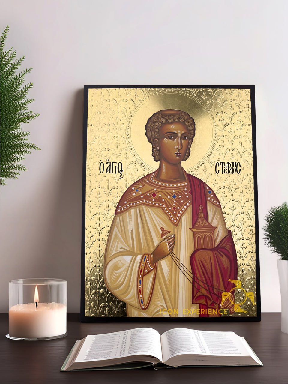 San Esteban, el primer mártir, icono pintado a mano