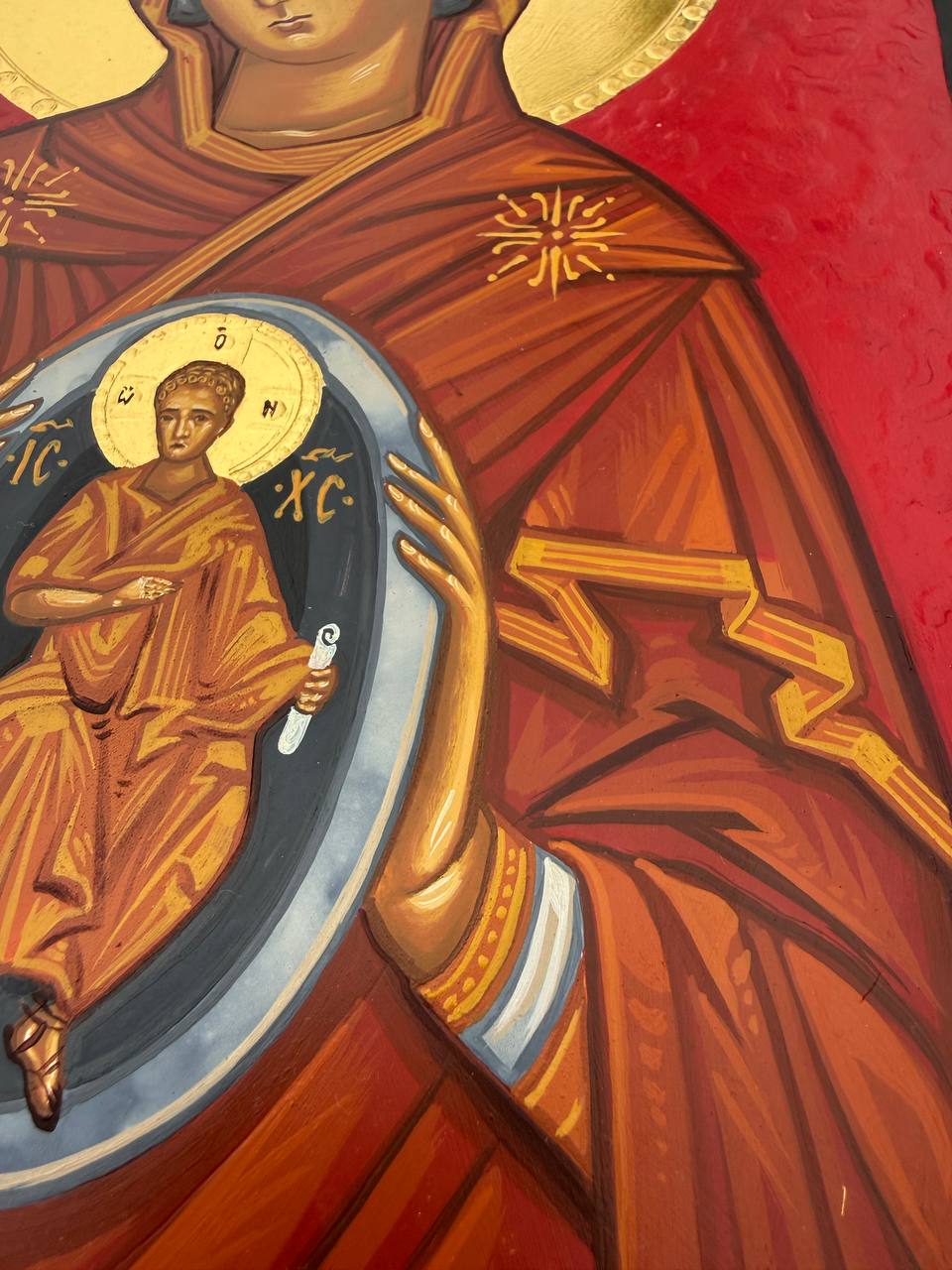 Hand-Painted Icon of Our Lady of the Sign (Theotokos Oranta) 22x30cm (9x12")