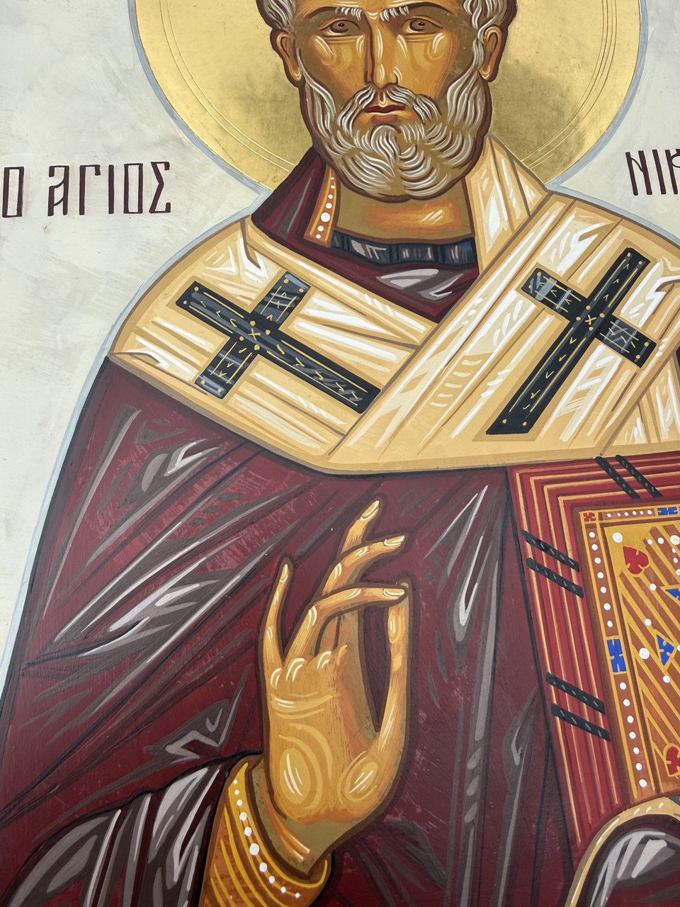 Hand-Painted Icon of Saint Nicholas the Wonderworker 22x30cm (9x12")