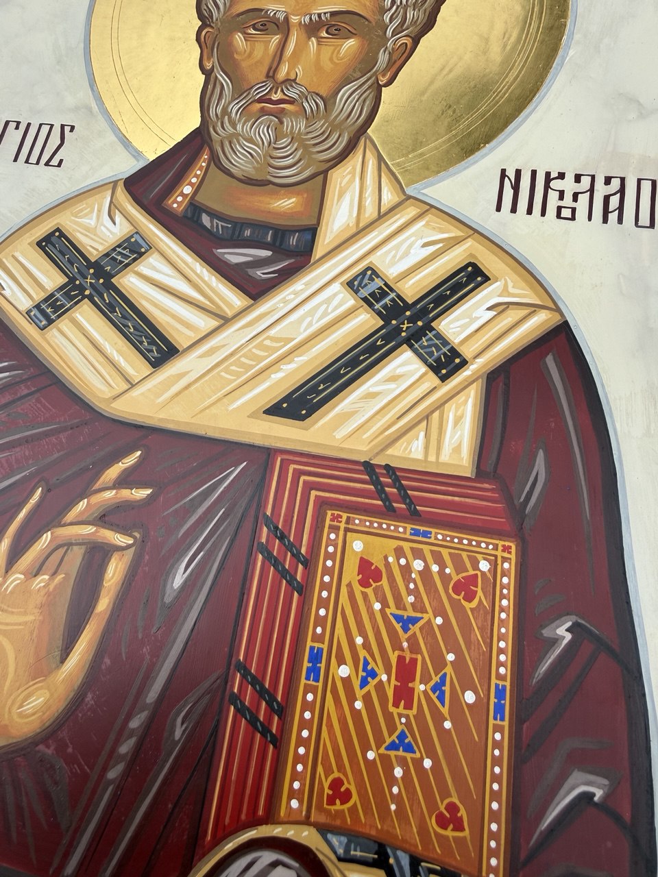 Hand-Painted Icon of Saint Nicholas the Wonderworker 22x30cm (9x12")