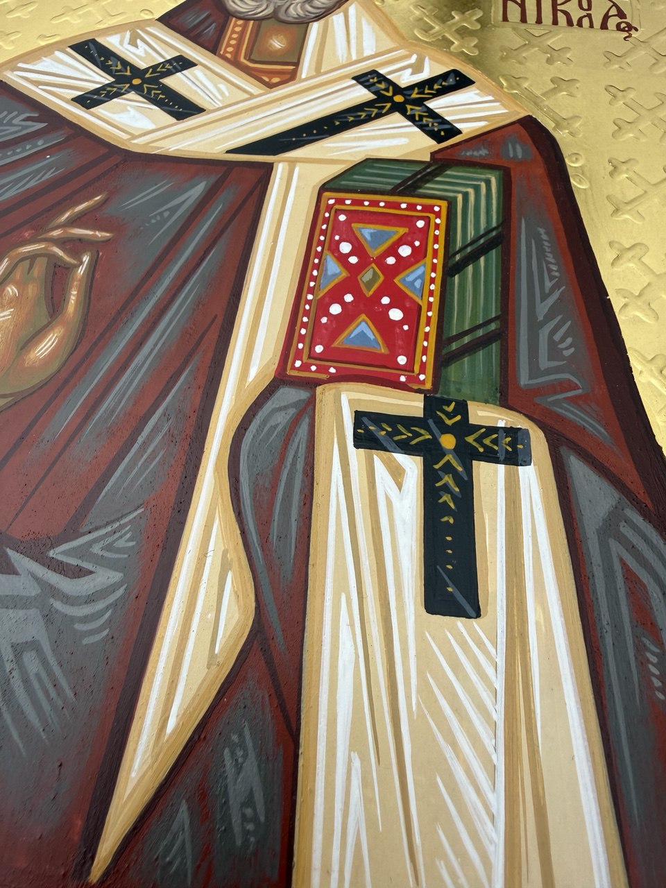 Hand-Painted Icon of Saint Nicholas 22x30cm (9x12")