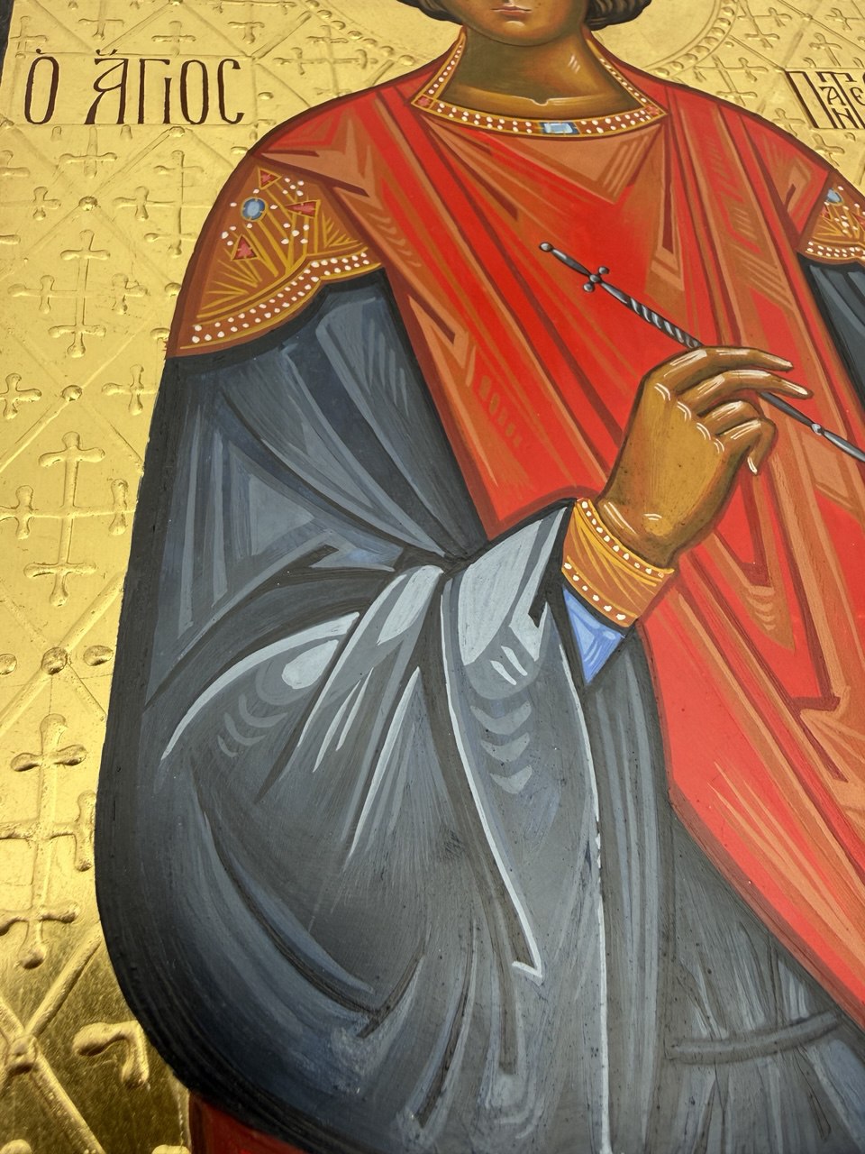 Hand-Painted Icon of Saint Panteleimon the Great Martyr 22x30cm (9x12")