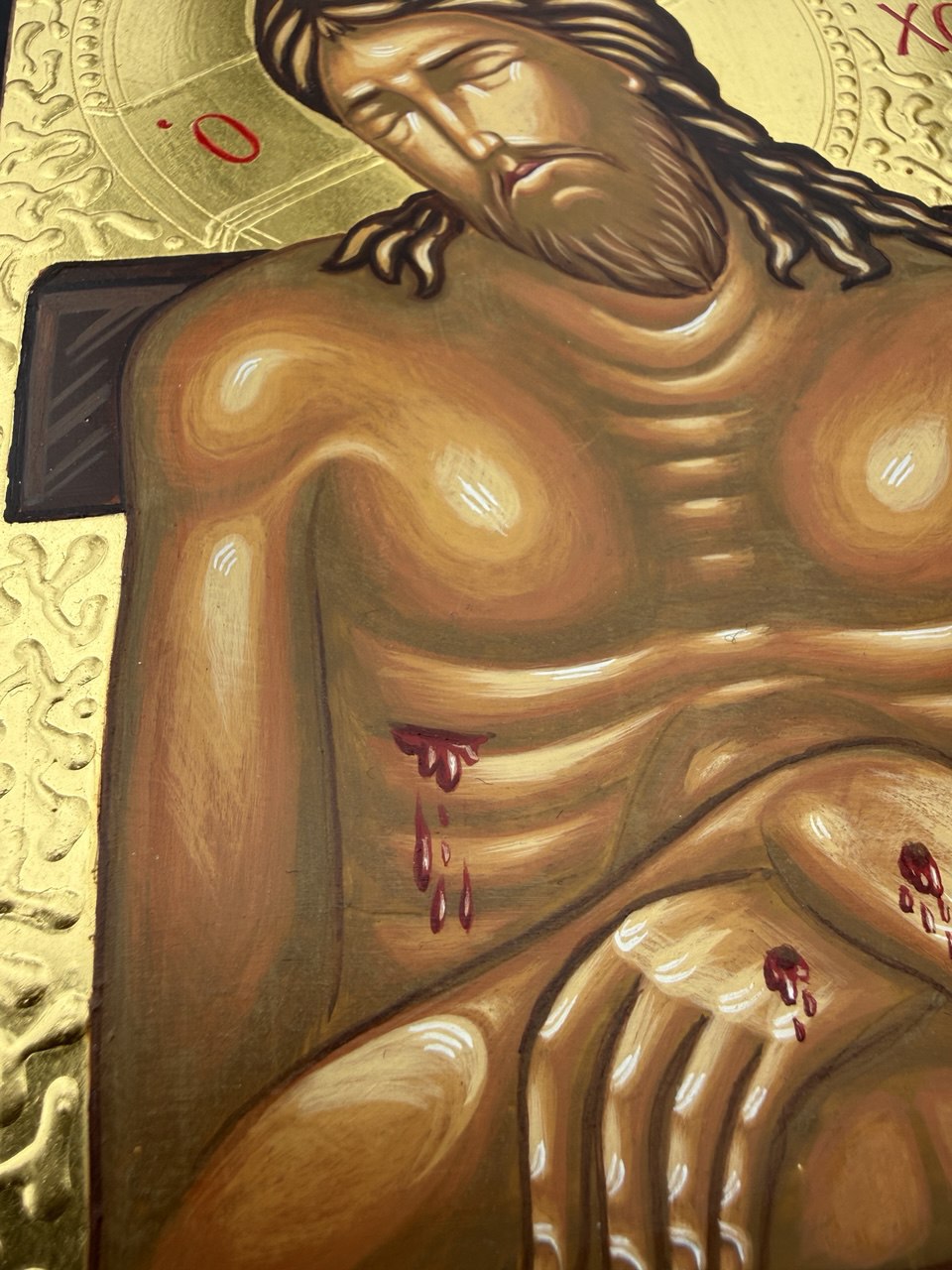 Hand-Painted Icon of “Weep Not for Me, O Mother” (Jesus Christ – Great Humiliation)