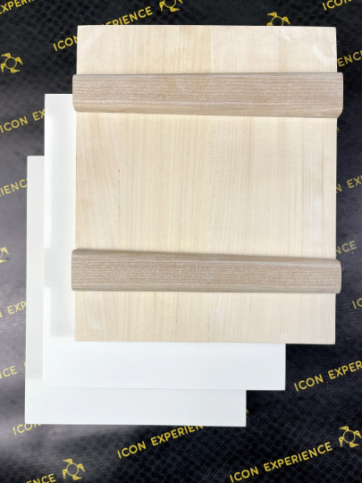 Paneles de iconos planos de yeso con tirantes de roble 25x30cm (10x12")
