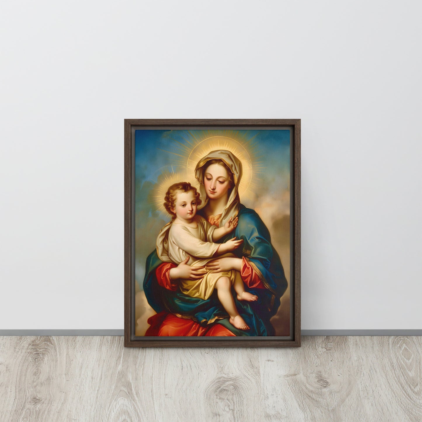 La Virgen María con Jesús / Lienzo enmarcado