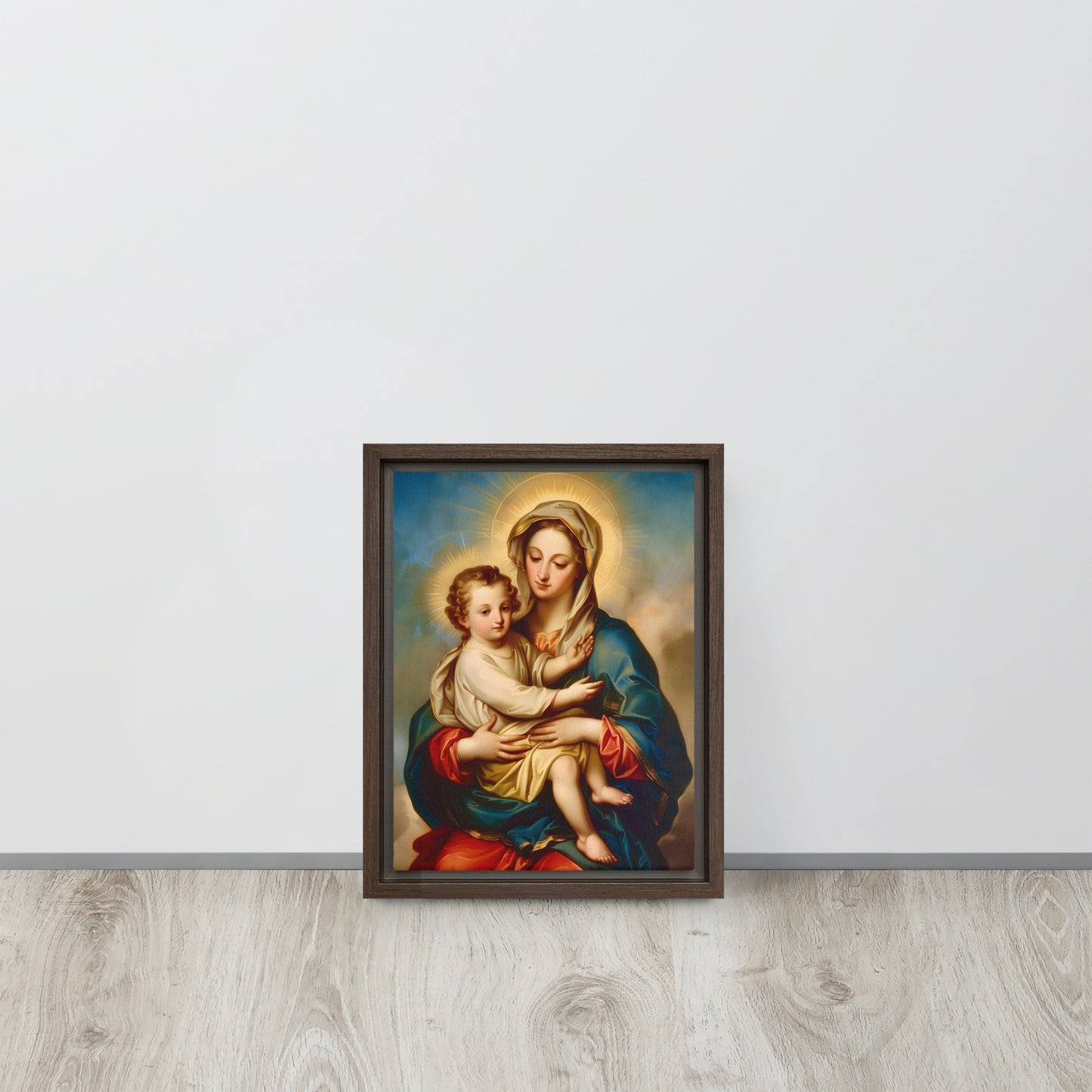 La Virgen María con Jesús / Lienzo enmarcado