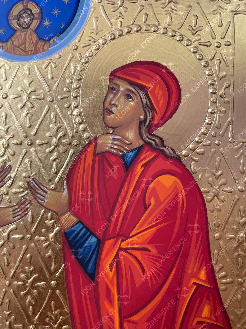 San Joaquín y Santa Ana, icono pintado a mano