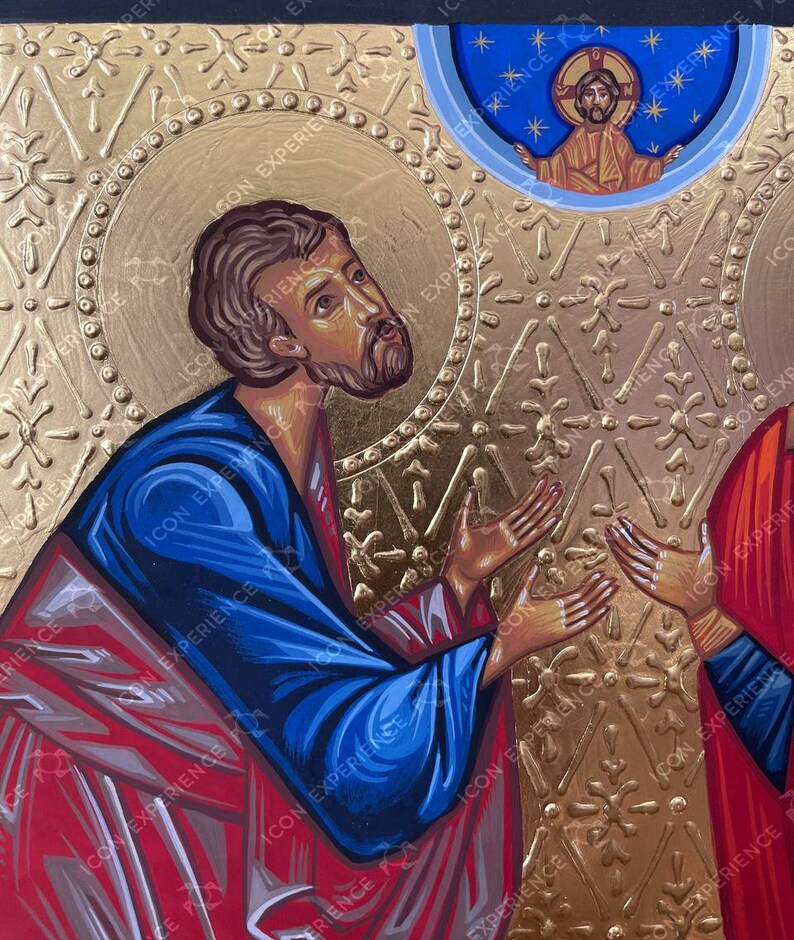 San Joaquín y Santa Ana, icono pintado a mano