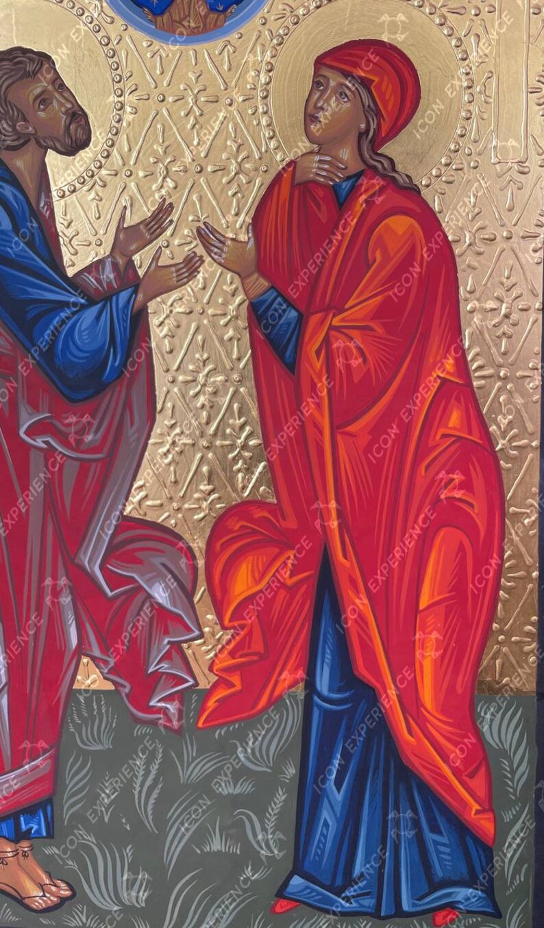San Joaquín y Santa Ana, icono pintado a mano
