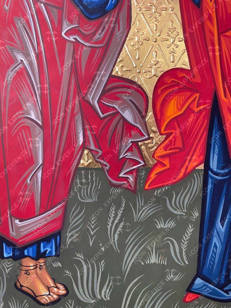 San Joaquín y Santa Ana, icono pintado a mano