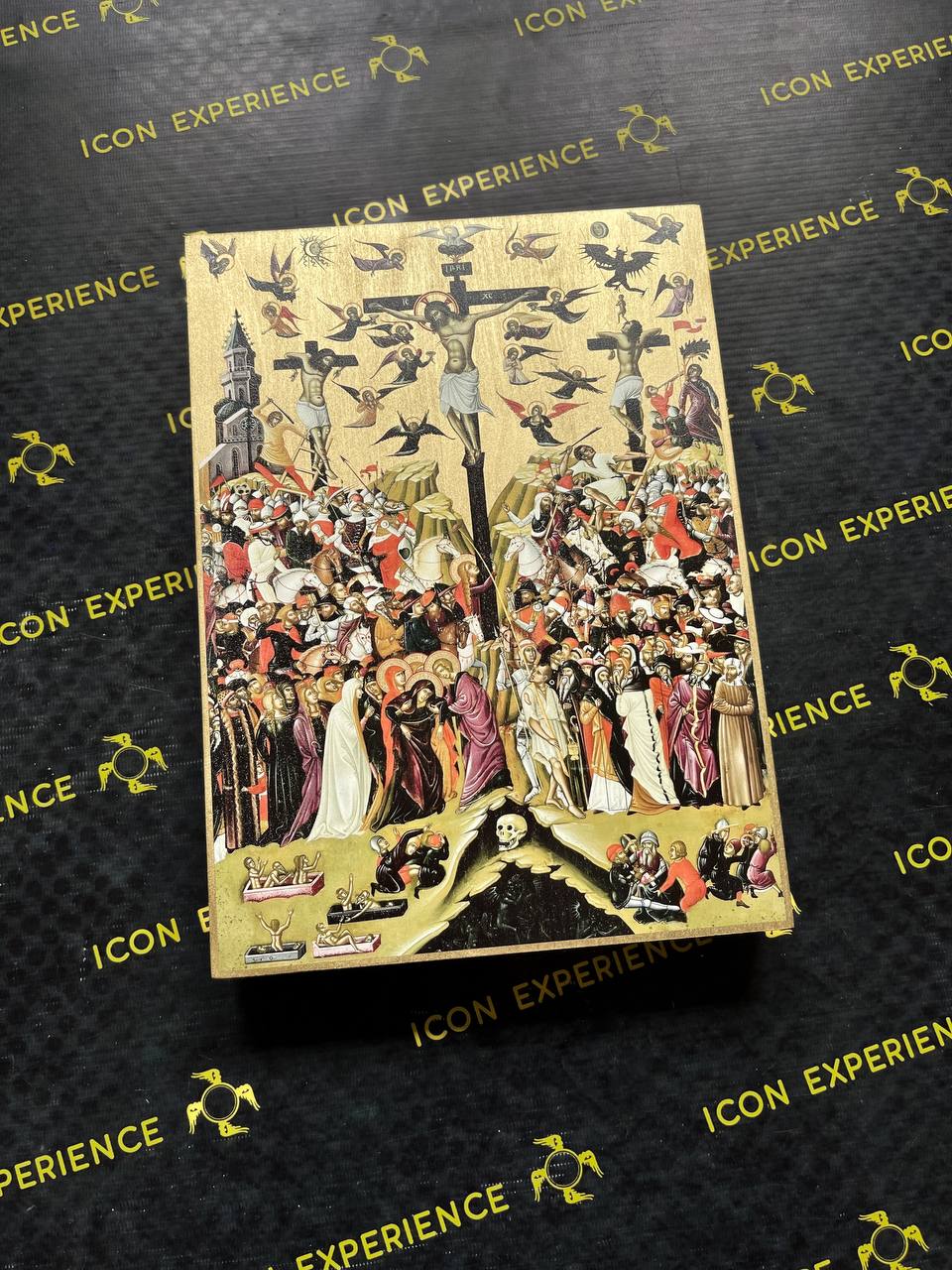 Crucifixión de Jesucristo Iconografía Bizantina Regalo de Arte Cristiano