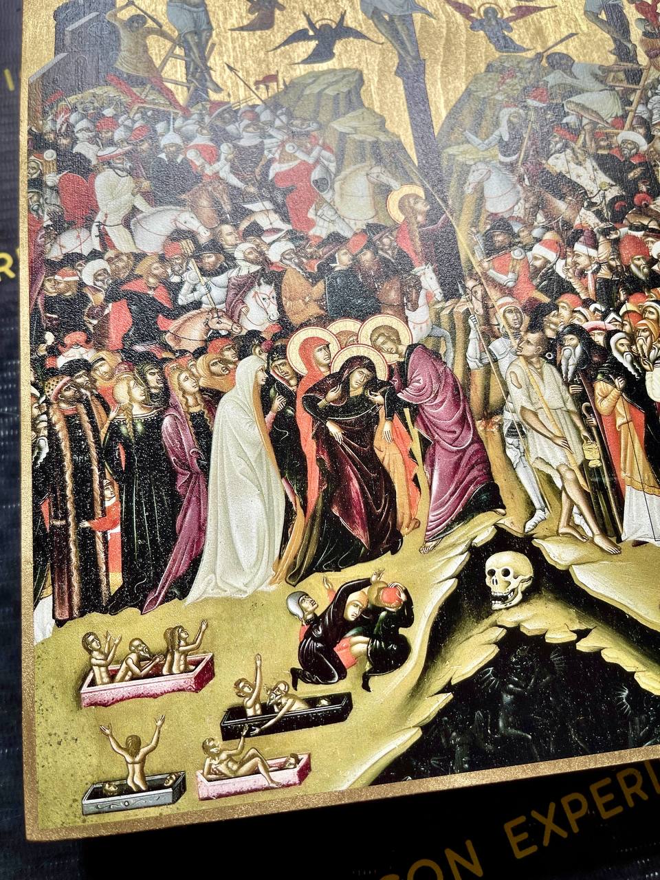 Crucifixión de Jesucristo Iconografía Bizantina Regalo de Arte Cristiano
