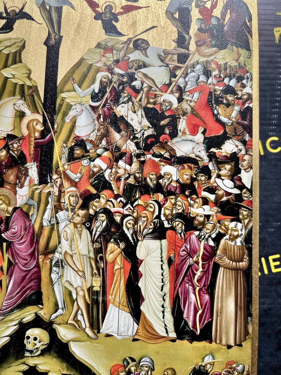 Crucifixión de Jesucristo Iconografía Bizantina Regalo de Arte Cristiano