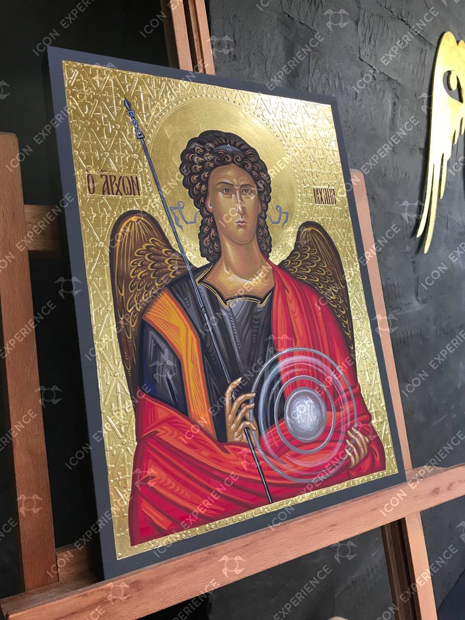 Saint Archangel Michael Handpainted Icon Byzantine Christian Painting Wall Hanging Home Decoration Guardian Angel Religious Gift Idea