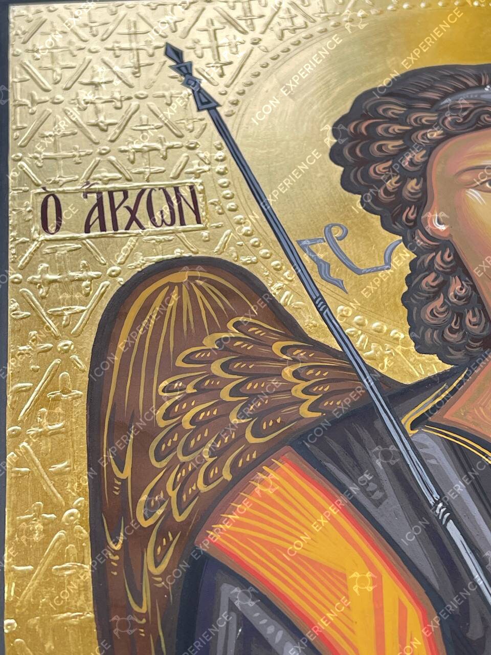 Saint Archangel Michael Handpainted Icon Byzantine Christian Painting Wall Hanging Home Decoration Guardian Angel Religious Gift Idea