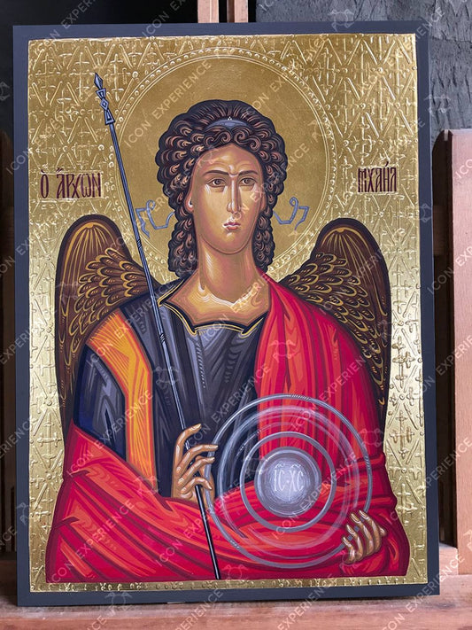 Saint Archangel Michael Handpainted Icon Byzantine Christian Painting Wall Hanging Home Decoration Guardian Angel Religious Gift Idea