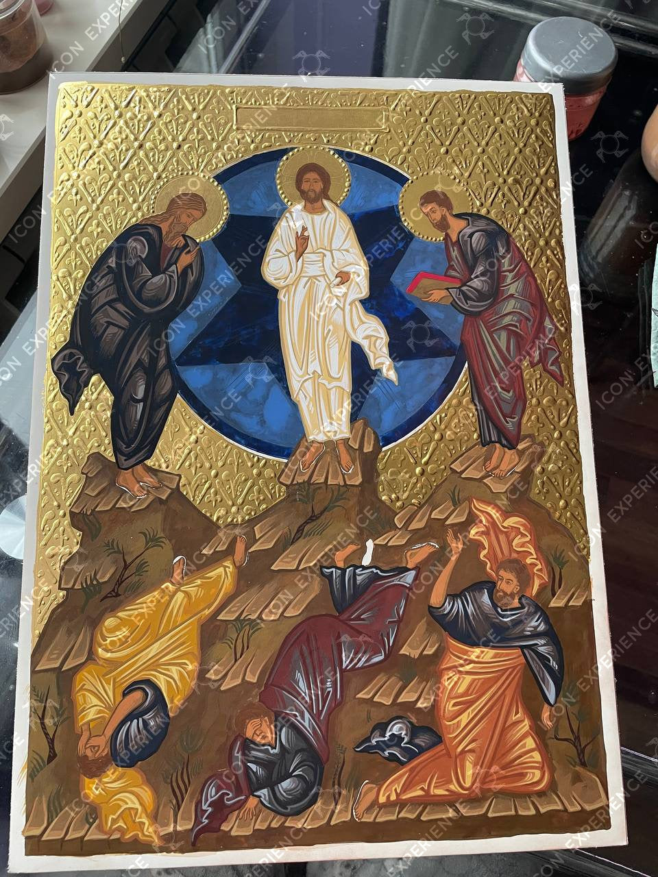 Handpainted icon of Transfiguration of Jesus Christ
