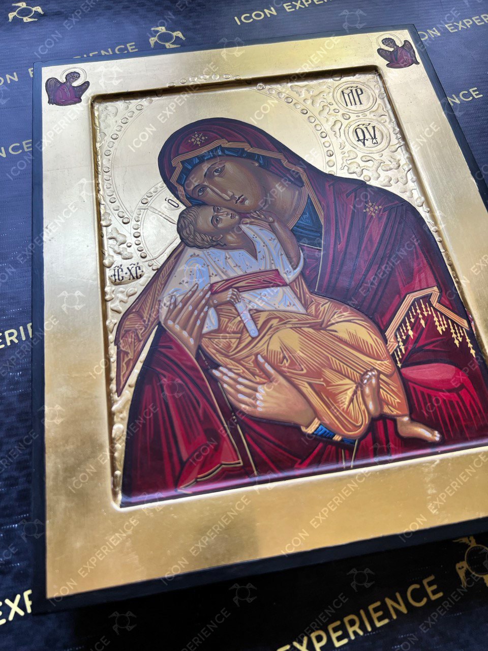 Saint Virgin Mary with Baby Jesus Handpainted Icon, Byzantine Icon, Religious Icons Catholic Art Home Decor, Family Gift