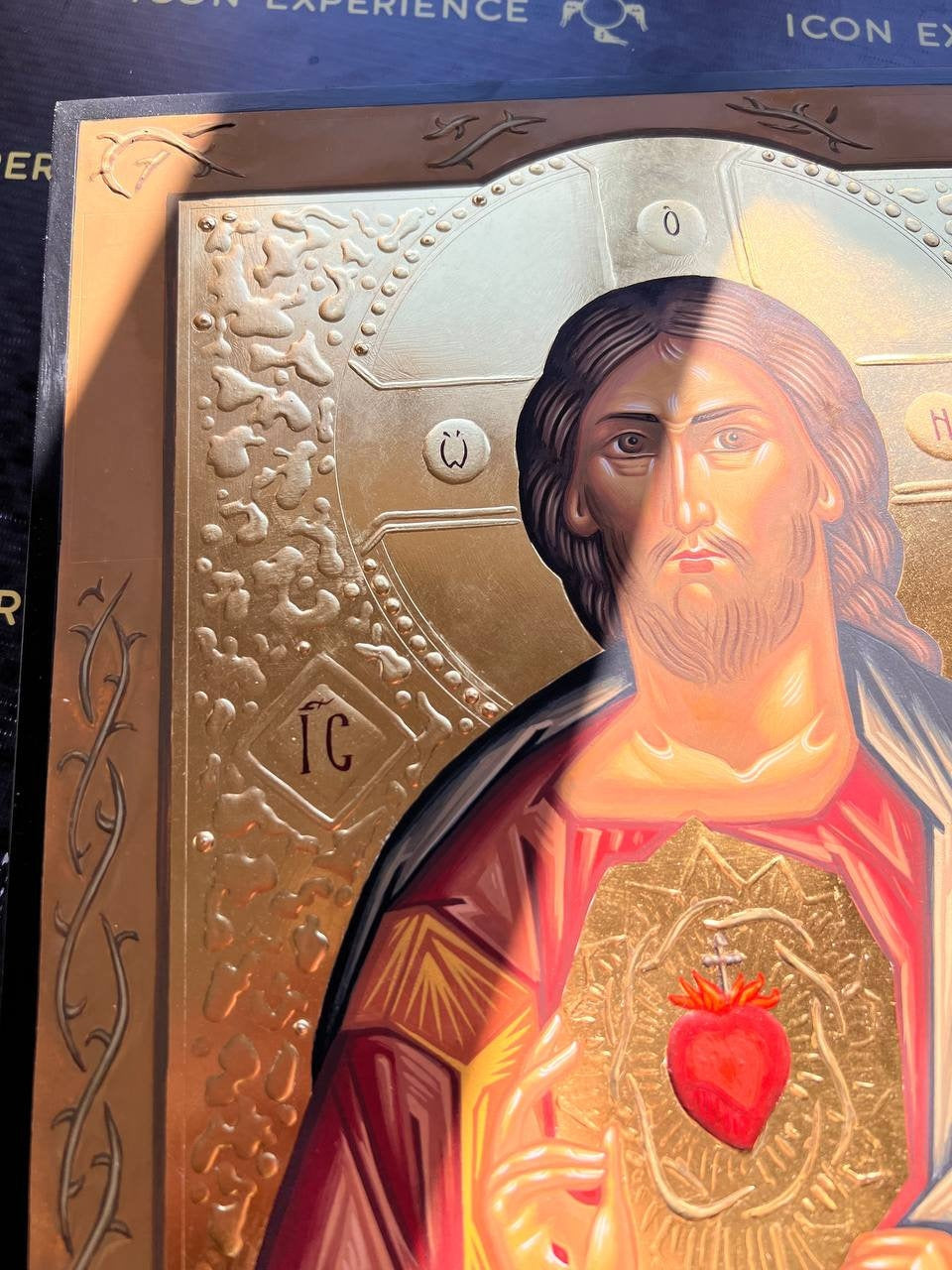 The Sacred Heart of Jesus Christ Handpainted Icon Religious Home Decor Christian Wall Decoration Sacral Handmade Church Community Gift